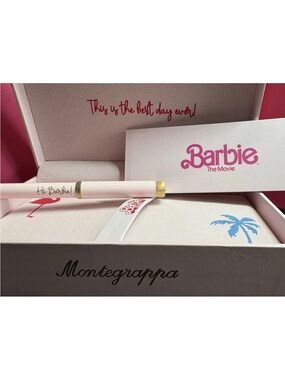 Montegrappa Barbie The Movie Icon Ballpoint Pen Yellow Gold Pink ISZEBBAS_1 New